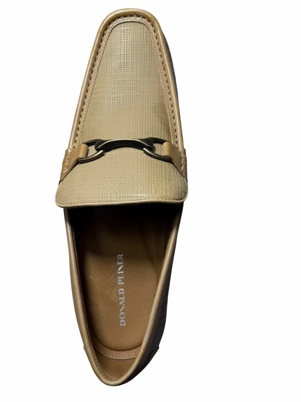 Donald Pliner Ted Loafer tan and golf hardware size 13M NEW